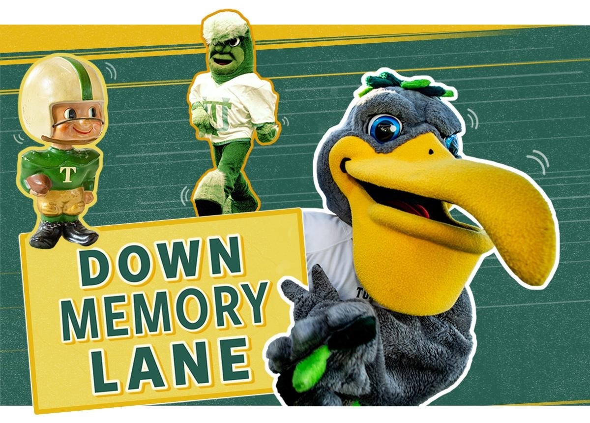 Three Tulane mascots from over the years