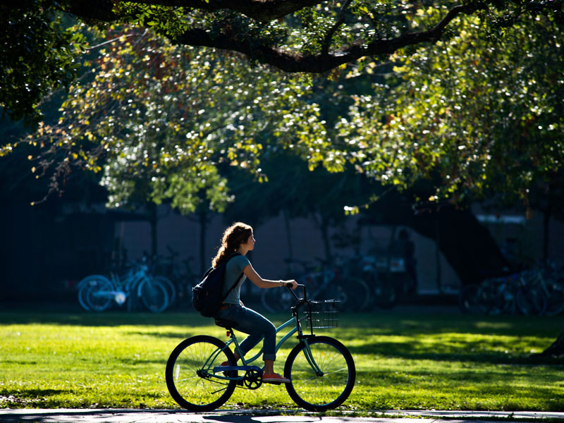 biking across campus