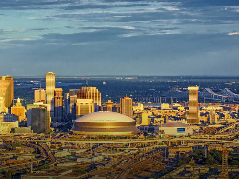 Aerial view of downtown New Orleans