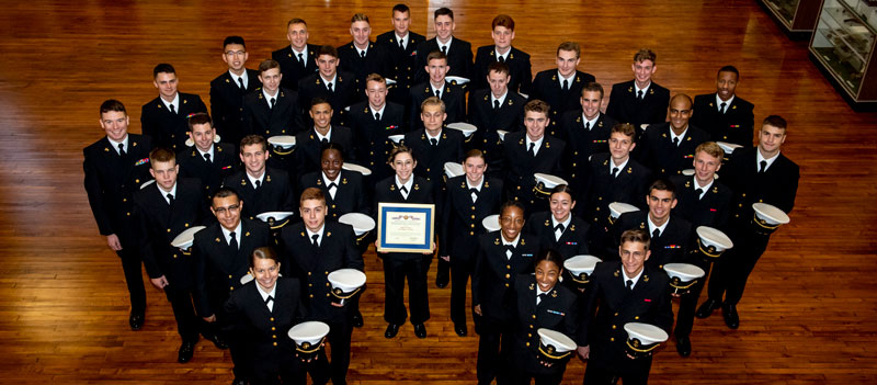 Naval ROTC pose for group photo