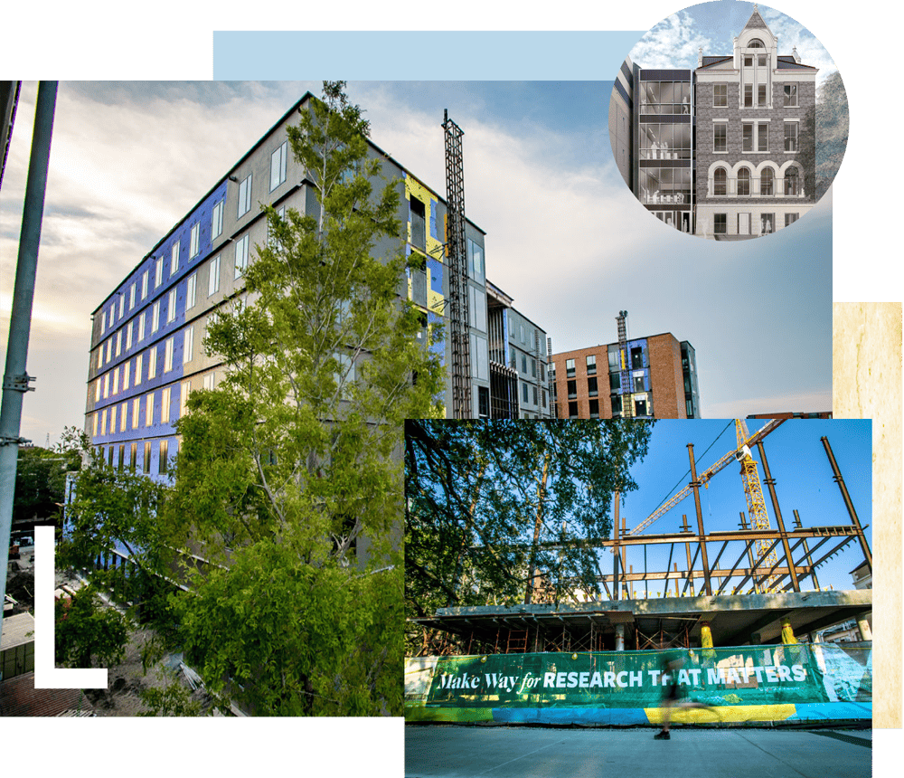 Collage of uptown building projects