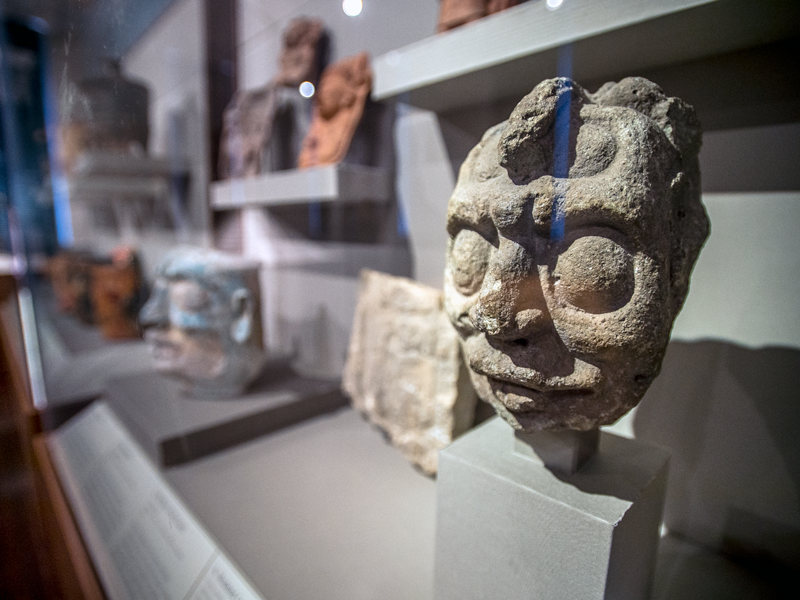 Ancient sculptures in exhibit