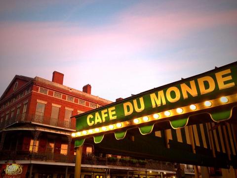 Cafe Du Monde restaurant in the French Quarter.