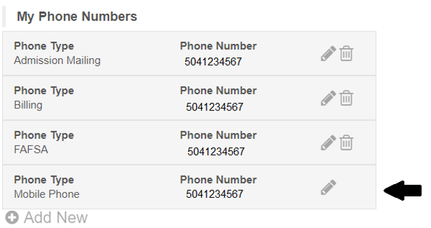 Phone numbers list